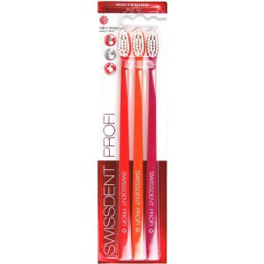 SWISSDENT PROFI Whitening Toothbrush Trio Soft Red/Orange/Pink (1 pc)