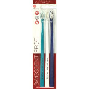 SWISSDENT PROFI Whitening Toothbrush Trio Soft Turquoise/White/Blue (1 pc)