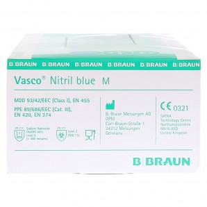 Gants nitrile Vasco BIBRAUN Bleu M (150 pcs)