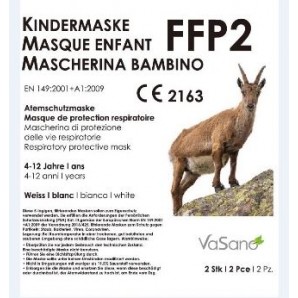 Vasano FFP2 masque respiratoire blanc pour enfants (2 pièces)