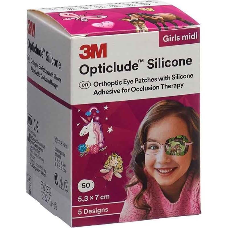 3M Opticlude Silikon Augenverband 5.3x7cm Midi Girls (50 Stk)