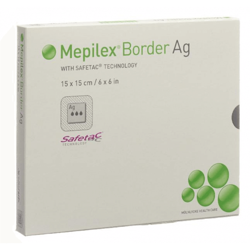 Mepilex Border Ag Schaumverband 15x15cm (5 Stk)