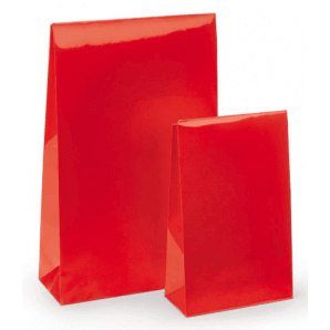 Lackpapier-Beutel mit Haftklebeverschluss (Rot)
