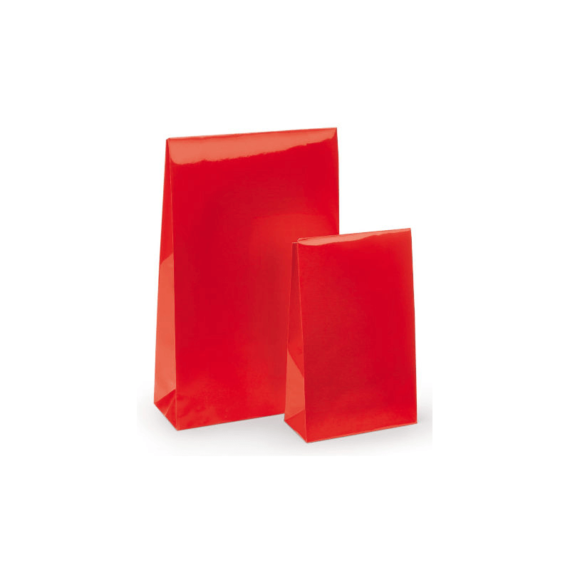 Lackpapier-Beutel mit Haftklebeverschluss (Rot)