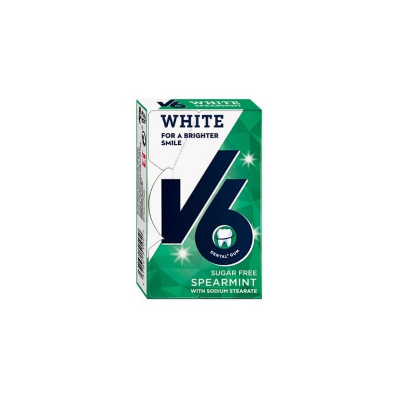 V6 White Kaugummi Spearmint (Box)