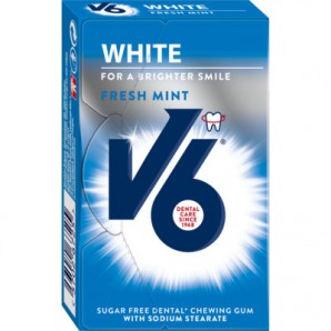 V6 White Kaugummi Freshmint (Box)