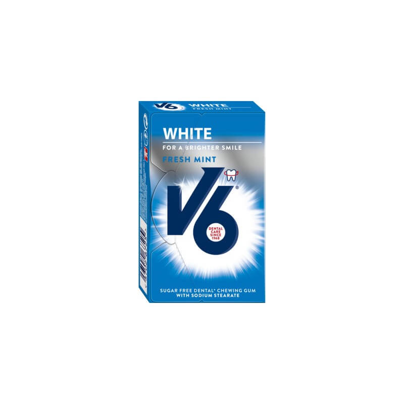 V6 White Kaugummi Freshmint (Box)