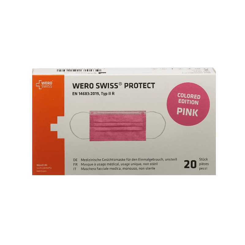 WERO SWISS Protect Maske Typ IIR pink (20 Stk)