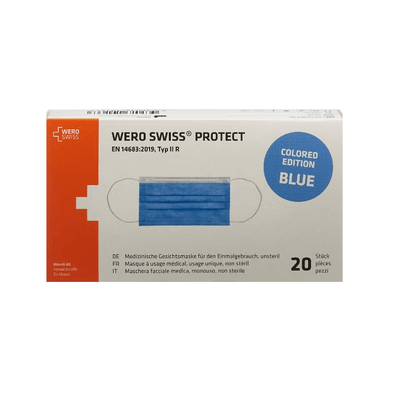 WERO SWISS Protect Maske Typ IIR blau (20 Stk)