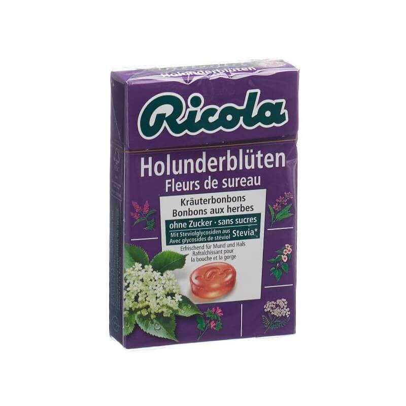 Ricola Holunderblüten Bonbons ohne Zucker mit Stevia (50g)