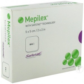 Mepilex Schaumverband Safetac Siteril 5x5cm (5 Stk)