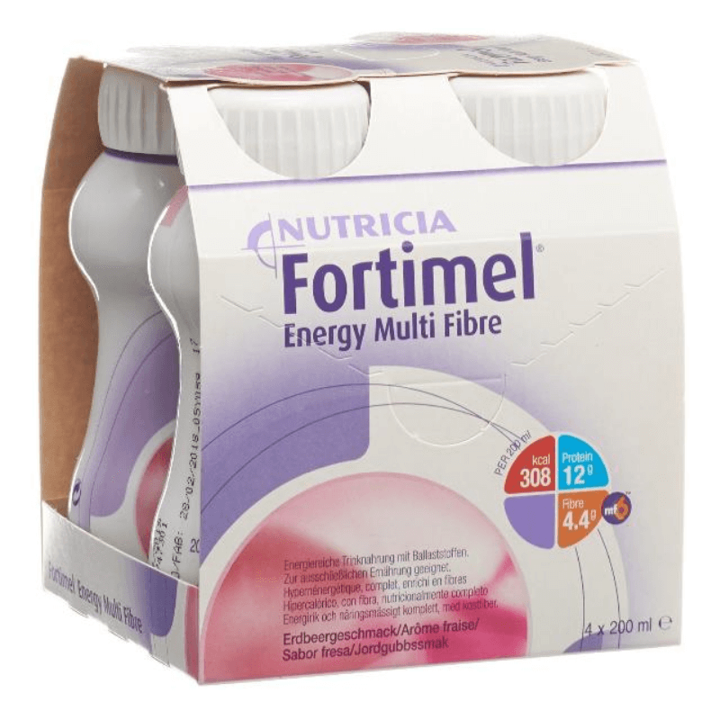 Fortimel Energy Multi Fibre Erdbeere (4x200ml)