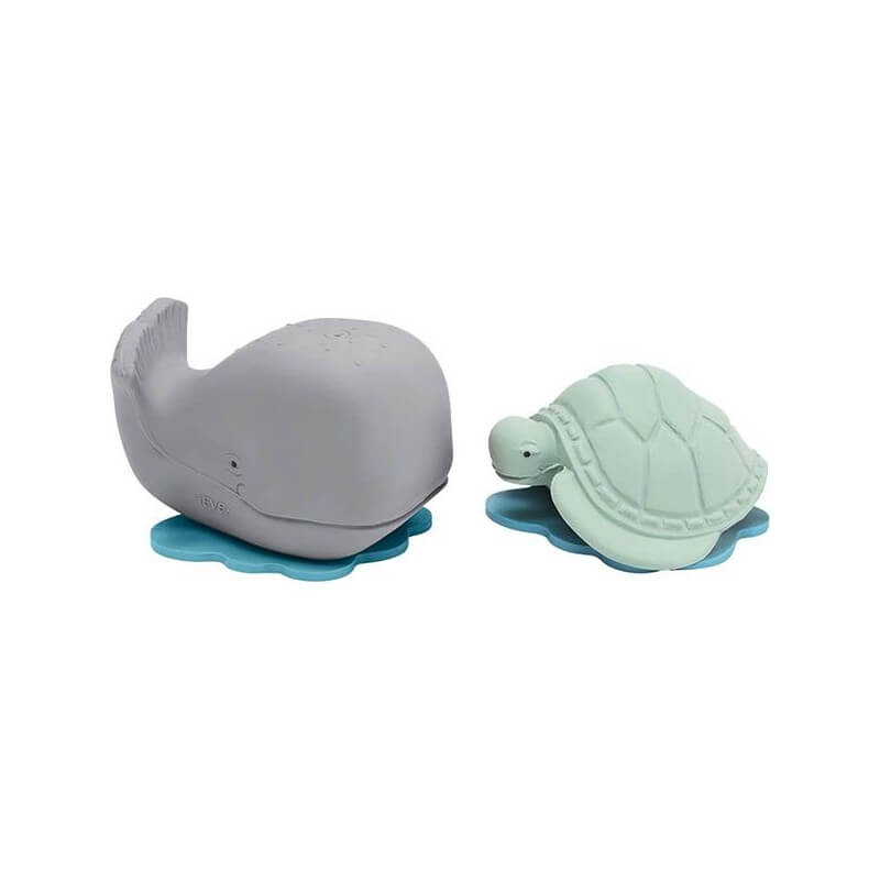 HEVEA Badespielzeug Whale + Turtle (1 Stk)