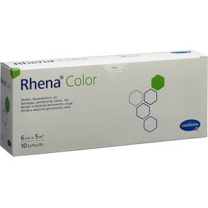 Rhena Color Elastische Binde 6cmx5m rot offen (10 Stk)