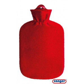 Sänger Wärmflasche Fleecebezug rot 2 Liter (1 Stk)