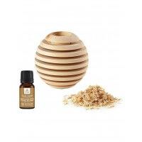 Aromalife Globe en bois parfumé Pinus Cembra avec huile essentielle et copeaux