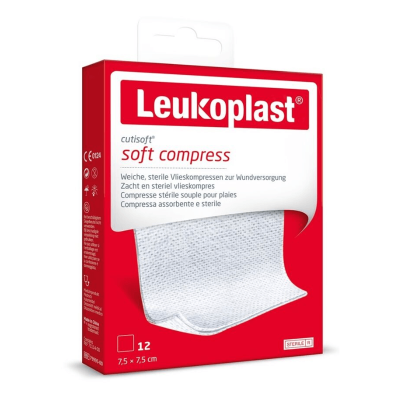 Leukoplast cutisoft soft compress 7.5x7.5cm (12 Stk)
