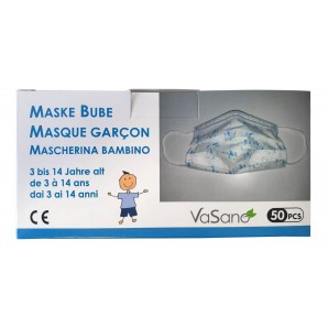 VaSano Einweg-Mundschutz für Buben (50 Stk)