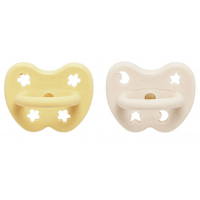 HEVEA Schnuller Orthodontic Pale Butter+Milky white 3-36 Monate (2 Stk)