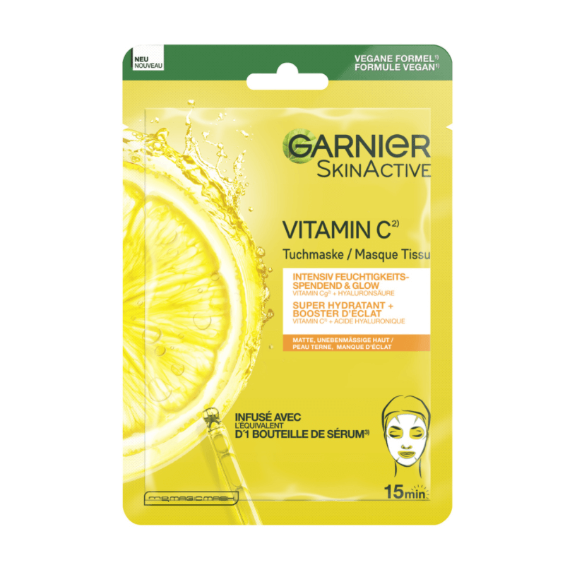Garnier SkinActive Vitamin C Intensiv feuchtigkeitsspendende & Glow  Tuchmaske (28g) kaufen | Kanela | Tuchmasken