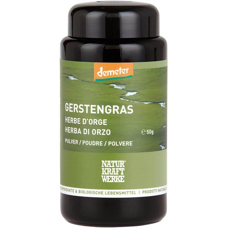 NATURKRAFTWERKE Gerstengras Pulver Demeter (50g)
