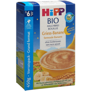 Hipp Bonne nuit bouillie au lait bio semoule-banane (450g)