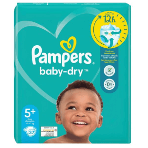 Pampers Baby Dry Gr.5+ 12-17kg Junior Plus Sparpacket (37 Stk)