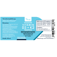 VeLife Vegane Vitamin D3 K2 Tropfen (30ml)
