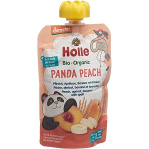 Holle Quetschbeutel Panda Peach (100g)