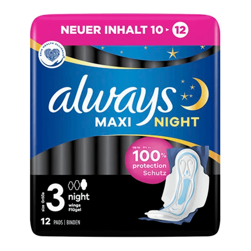 always Maxi Night Binden mit Flügeln Grösse 3 (12 Stk)