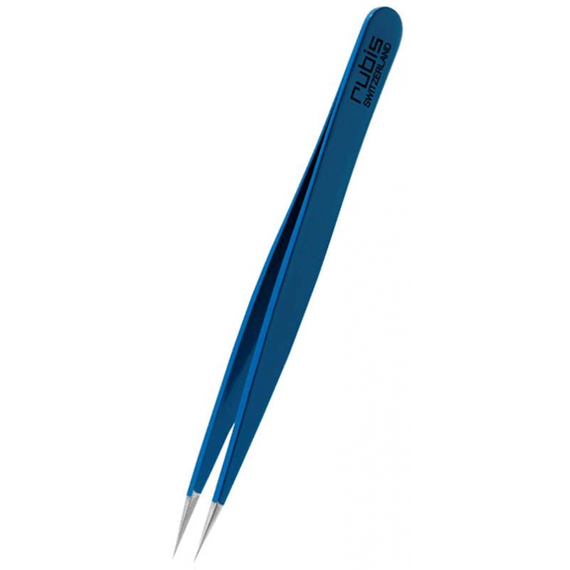 RUBIS Pinzette spitz blau Inox (1 Stk)