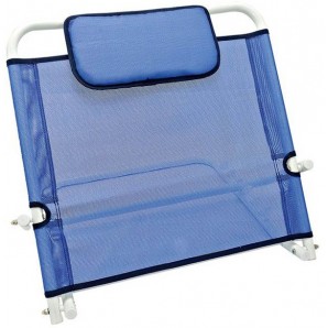 SUNDO Rückenstütze rutschhemmend weiss/blau 6-fach höhenverstellbar (1 Stk)