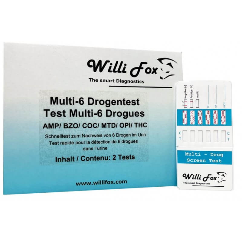 Willi Fox Forensischer Multi-6 Drogentest Urin (2 Stk)