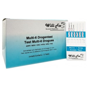 Willi Fox Forensischer Multi-6 Drogentest Urin (5 Stk)