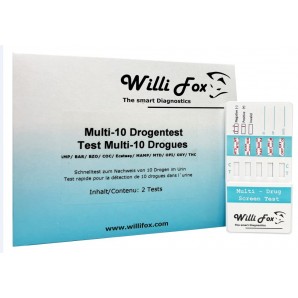 Willi Fox Forensischer Multi-10 Drogentest Urin (2 Stk)