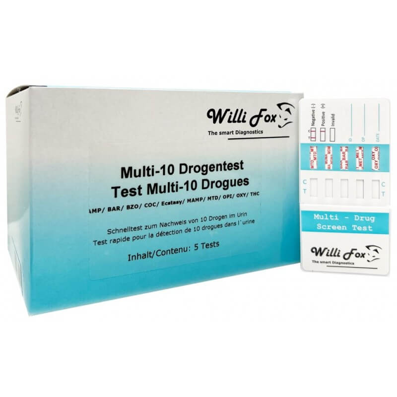 Willi Fox Forensischer Multi-10 Drogentest Urin (5 Stk)