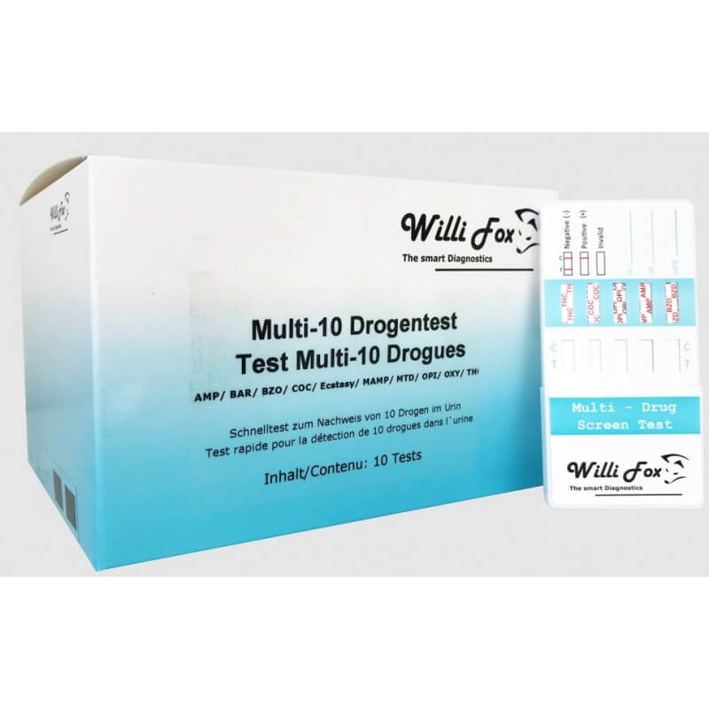 Willi Fox Forensischer Multi-10 Drogentest Urin (10 Stk)
