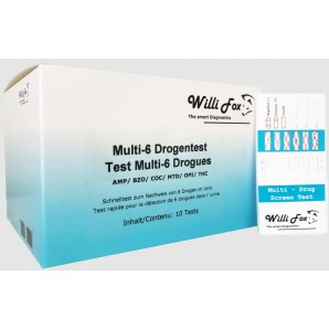 Willi Fox Forensischer Multi-6 Drogentest Urin (10 Stk)