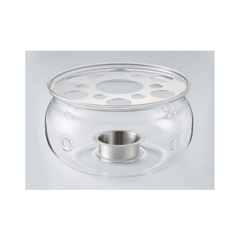 chanoyu Teewärmer aus Glas mit Edelstahlplatte (1 Stk)