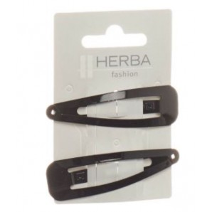 HERBA Clips 6.8cm noir (2 pcs)