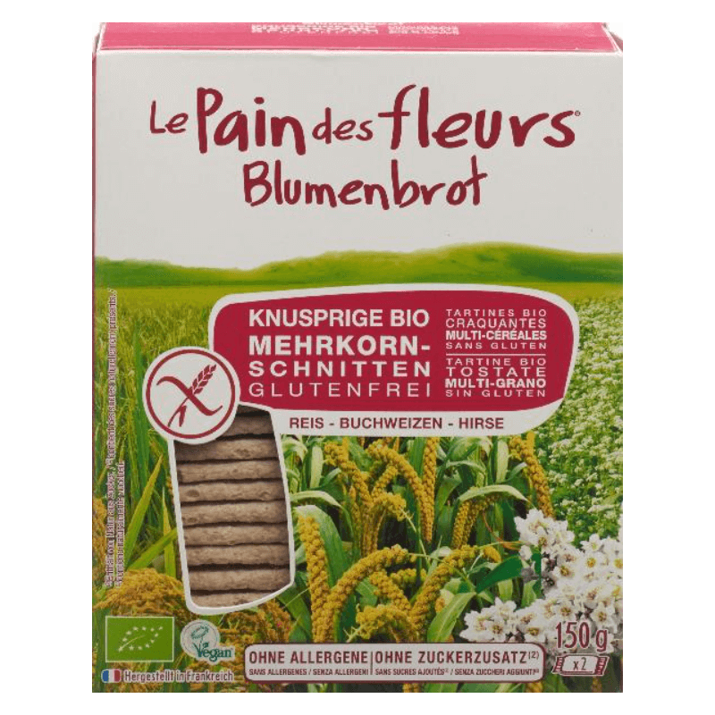 Le Pain des fleurs Blumenbrot Knusprige Bio Mehrkorn-Schnitten (150g)