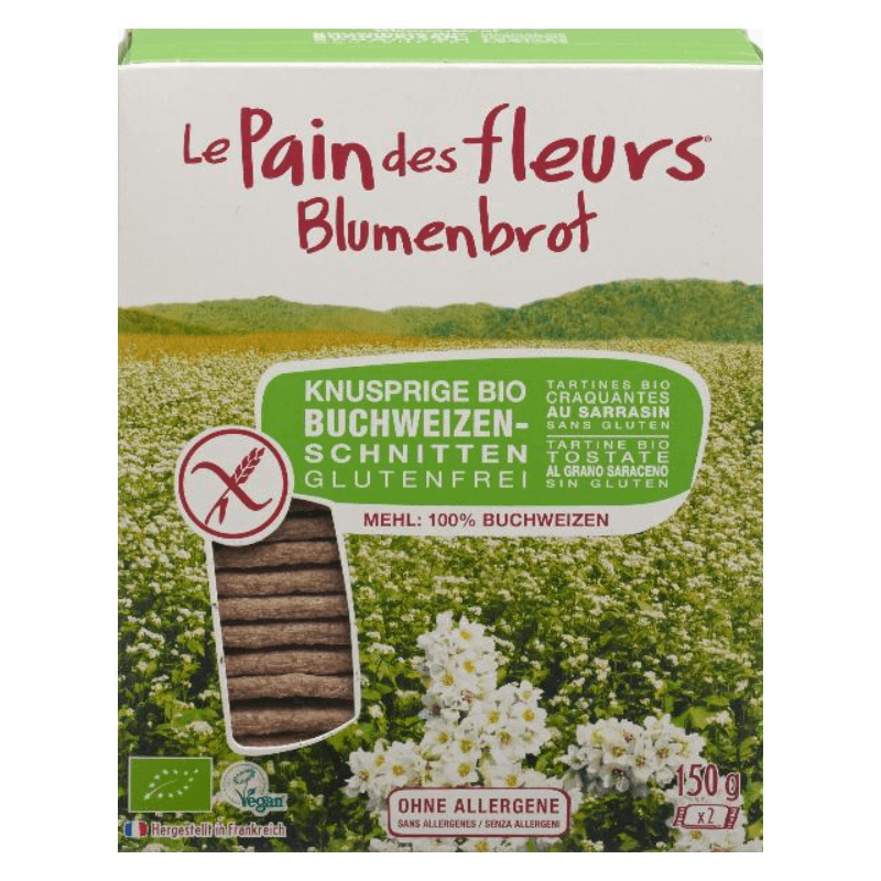 Le Pain des fleurs Blumenbrot Knusprige Bio Buchweizen-Schnitten (150g)
