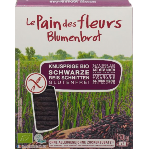 Le Pain des fleurs Blumenbrot Knusprige Bio Schwarze Reis-Schnitten (150g)