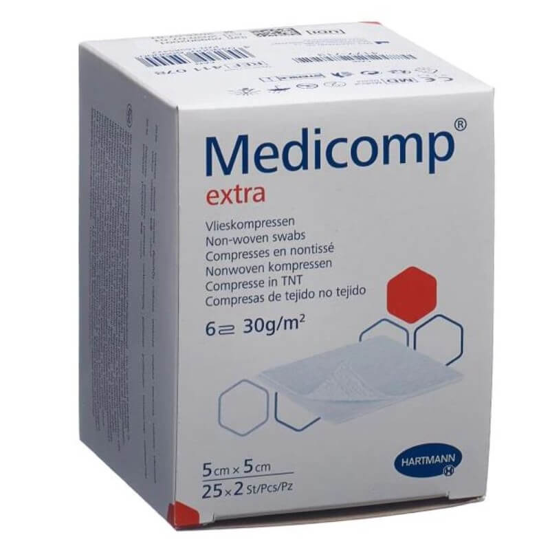 Medicomp Extra 6 fach S30 5x5cm steril (25x2 Stk)
