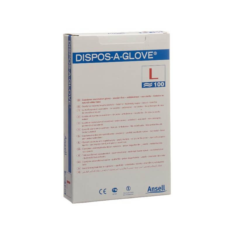 DISPOS-A-GLOVE Untersuchungshandschuhe, Grösse L, unsteril (100 Stk)