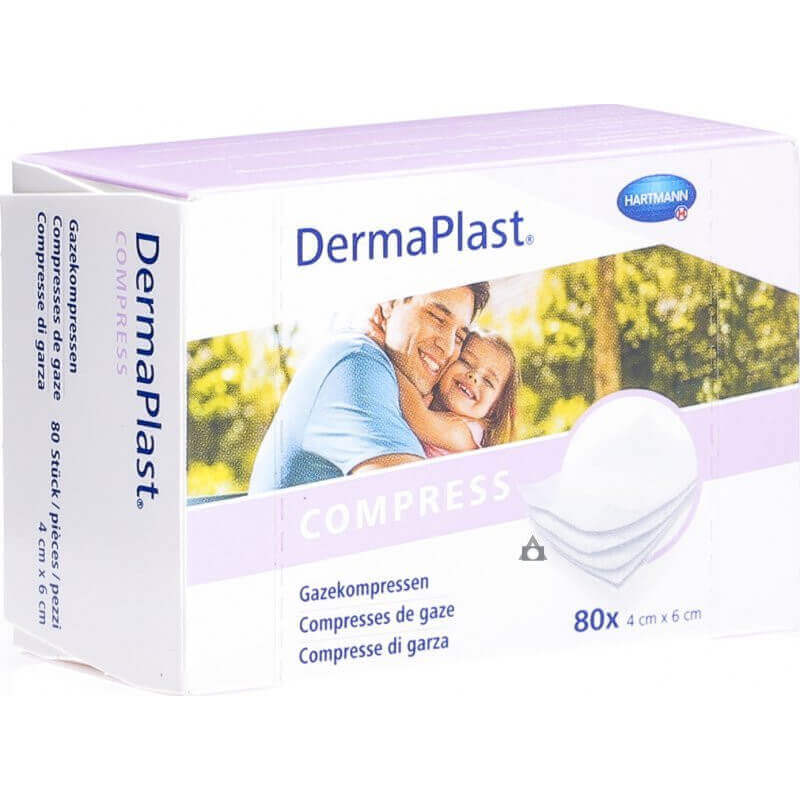 DermaPlast gauze compresses 4cm x 6cm (80 pieces)