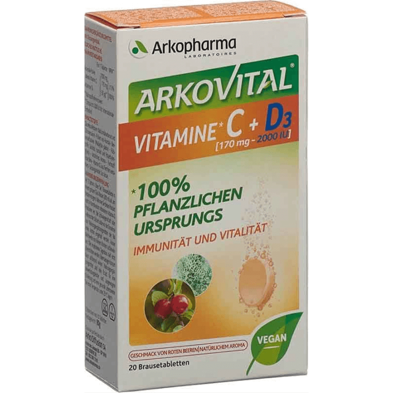 ARKOVITAL Vitamin C + D3 Brausetabletten (20 Stk)