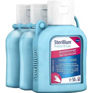 Sterillium Protect & Care Händedesinfektionsgel Silikon Anhänger (3x50ml)
