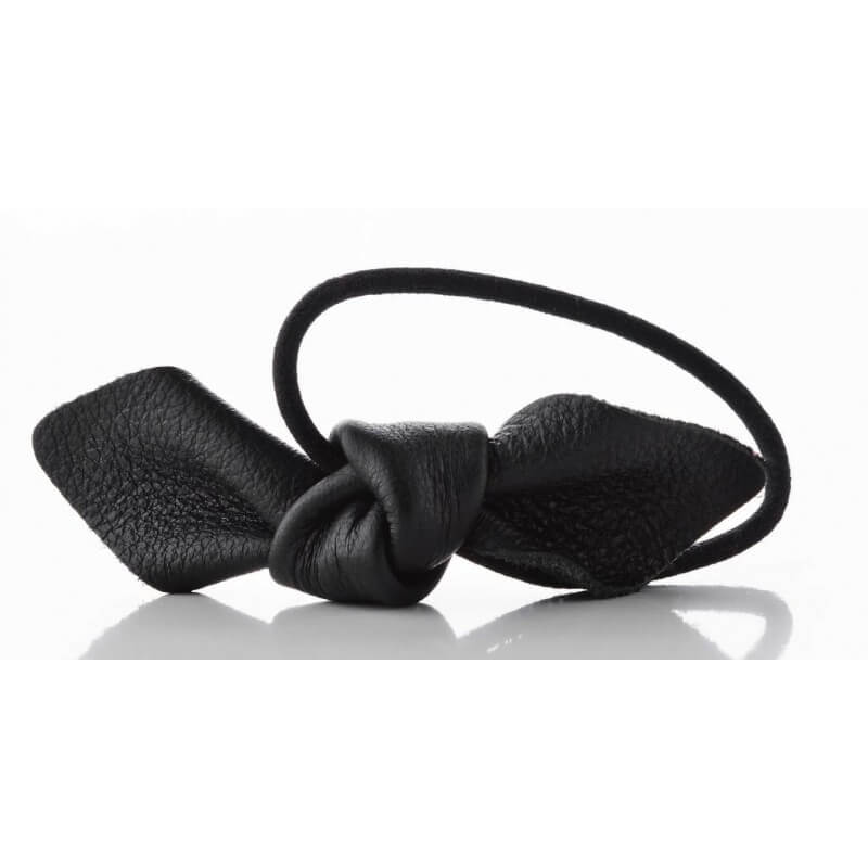CORINNE Haargummi Leather Bow small black (1 Stk)