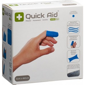 Quick Aid Pansement sans latex bleu (6cm x 460cm)